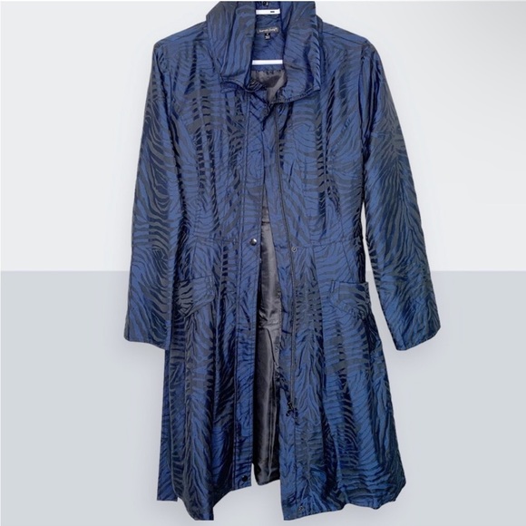 SAMUEL DONG Bubble Dress Coat, Midnight Zebra, Fabric From Italy, M - Picture 5 of 14